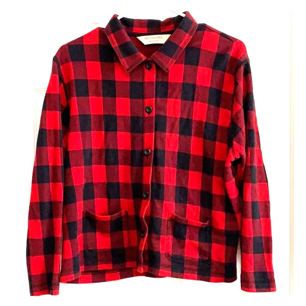 Bechamel Petites Red/Black Plaid Button-Up Jacket